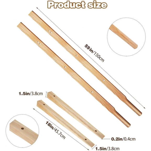 Wheelbarrow Handles Replacement Kit - Heavy Duty Pine Wood Wheelbarrow Replacement Handles - Fits Most Wheelbarrows, Ideal for Garden & Use