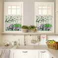 thumbnail image 4 of St. Patrick''s Day Kitchen Curtains (1 Valance and 2 Tiers),Gray Plaid Farm Truck Rod Pocket Curtain,Lucky Tree Light Filtering Valances for Windows,Clover Privacy Window Treatment for Living Room, 4 of 6