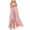Pink, variant on Lovskoo Wedding Guest Dresses for Women Evening Gown Trendy Summer Lace Patchwork Solid Round-Neck Sleeveless Vest Long Cocktail Dresses 2023 Blue
