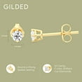 thumbnail image 6 of Gilded 1/3 CTW Lab-Grown Diamond 10KT Yellow Gold Stud Earrings for Women, Round Cut, Hypoallergenic Fine Gold Jewelry - SI1 Clarity F Color, 6 of 7