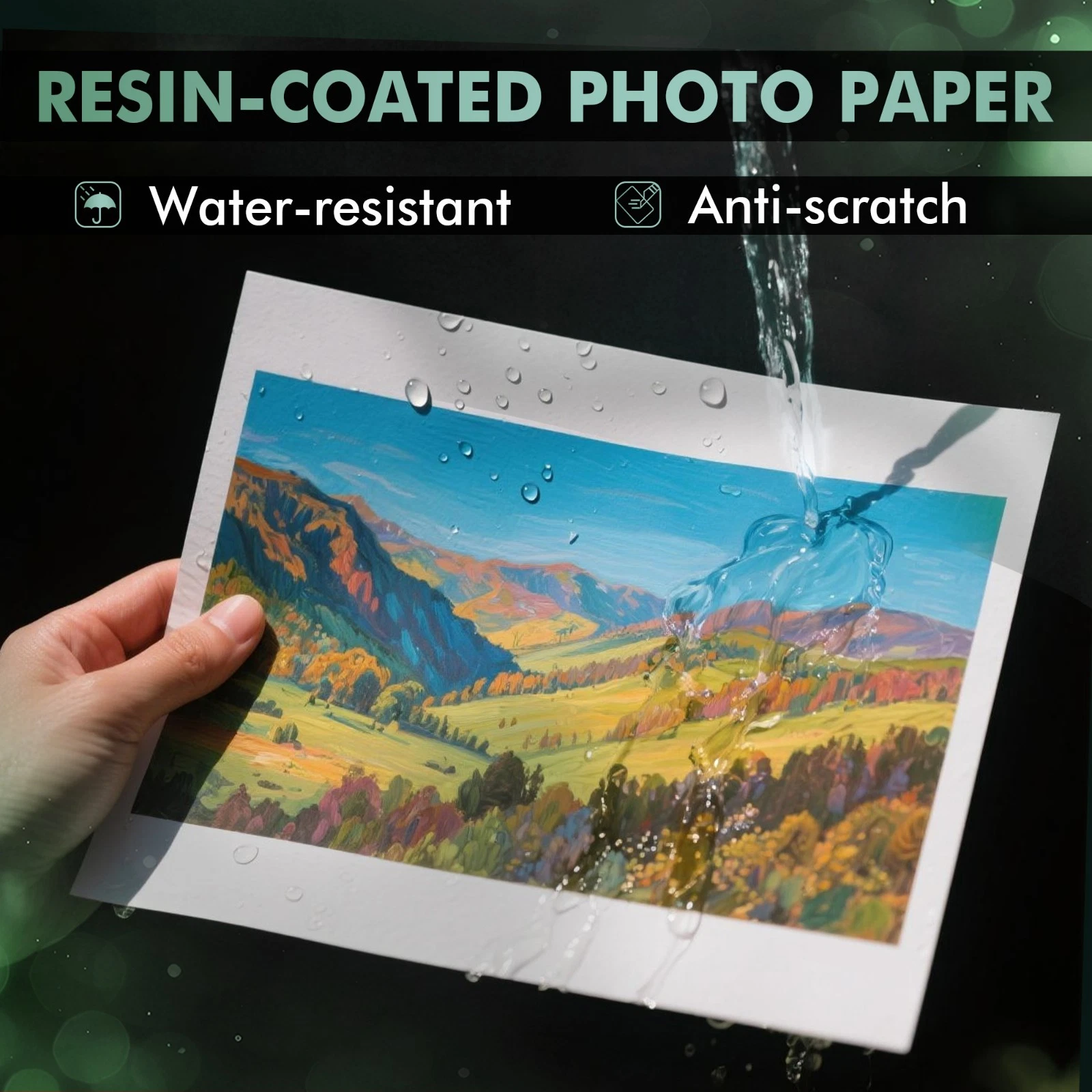 A-SUB Premium Satin Photo Paper, 72lb 260gsm, 8.5x11 inch, 100 Count, Soft Gloss Inkjet Printer Photo Paper