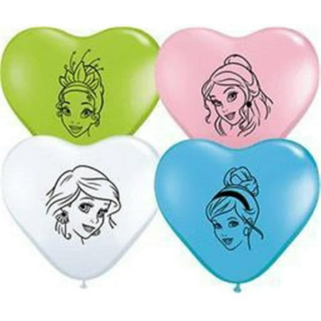 Qualatex 71564 6 in. Princess Face Heart Latex Balloon