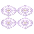 thumbnail image 1 of Paquete de 4 manteles individuales ovalados de encaje retro de 12x16 pulgadas, doilies de ganchillo en color púrpura, 1 of 7
