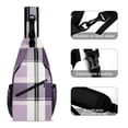 thumbnail image 3 of Full Print Chest Bag 8×15in Outer Large Bag On Both Sides Of Mesh Bag Inside Pocket Design Sponge Pad Shoulder Strap LavenderBlush Buffalo Plaid Check Tartan Scotland_1, 3 of 8