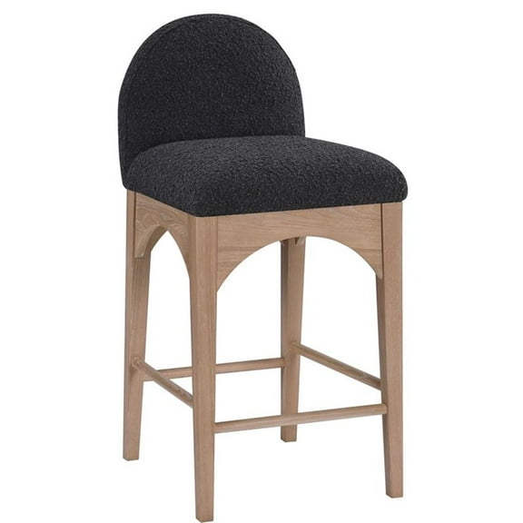 Pemberly Row Modern / Contemporary Black Boucle Fabric Stool