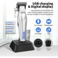 thumbnail image 4 of KM-1798 Professional Cordless Men’s Hair Clipper & Beard Trimmer – USB Rechargeable, DLC Blade, LED Display, Fade Edgers, All-In-One Grooming Kit (Perfect Gift for Men), 4 of 8