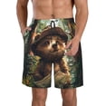 thumbnail image 1 of Balery Jungle Hat Bear Traje de Baño Estilo Hawaiano para Hombre, Shorts de Secado Rápido con Bolsillos-Medium, 1 of 6