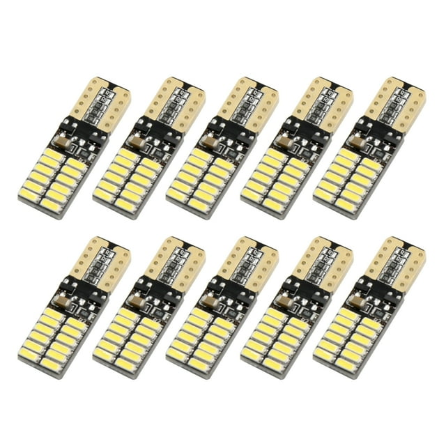 10pcs 12V CANBUS Alta Potencia T10 Bombillas de Coche Blanco 6000K 24 Chips 4014-SMD-LED 194 168 175 W5W