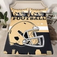 thumbnail image 2 of jejeloiu Rugby City Silhouette Full Size Sheets,Gold Black Bed Sheets For Kids 4pcs, 2 of 7