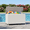 Latte, variant on Mirador 134 Gallon Aluminum Deck Box, Heavy-Duty Outdoor Storage Box w/ Wheels & Lid, Latte