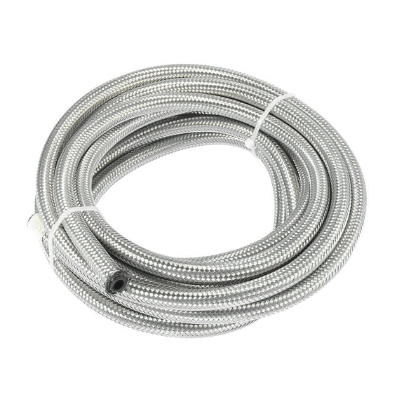 Unique Bargains AN4 1/4" 16ft CPE Fuel Line Hose Stainless Steel Car Engines Braided Tube