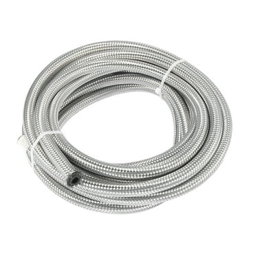 Unique Bargains AN4 1/4" 16ft CPE Fuel Line Hose Stainless Steel Car Engines Braided Tube
