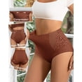 thumbnail image 2 of Women's Underwear 4 Pack High Waisted Ladies Panties Lace Nylon Breathable Postpartum Briefs Full Coverage, 2 of 6