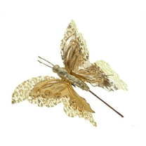 HomeDM Christmas Tree Butterfly Decor, Artificial 3D Butterfly Hollow Out Christmas Ornament for Xmas Tree Wedding Wreath Garland Party Decorations