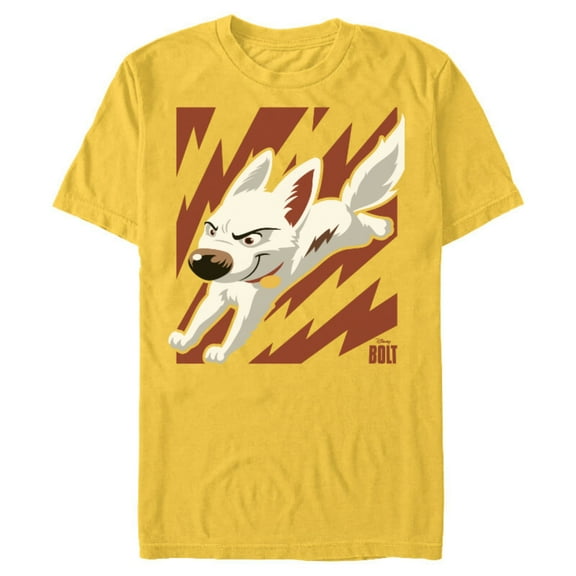 Disney Bolt The Super Dog T-Shirt- Short Sleeve Blended T-Shirt for Adults - Customized-Yellow