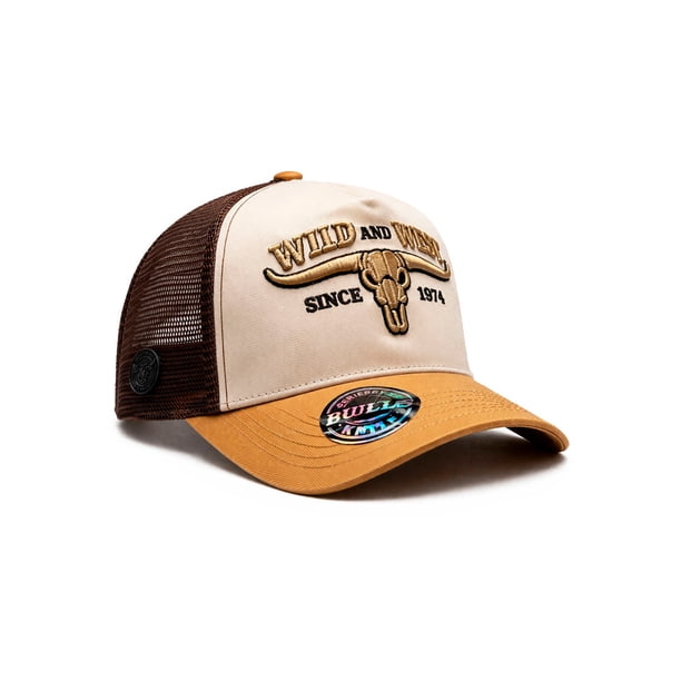 Knite Gorra Trucker de Hombre Beige y Arena Bordado Toro Wild and West