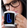 thumbnail image 2 of 3drose, Monogram Letter L Abstract Neon Blue Lit Shining Illuminated, 11oz Mug, 2 of 6