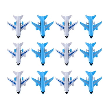 12PCS Kids Airplane Toys Plastic Pull Back Passenger Plane Simulation Models Toys Random Color