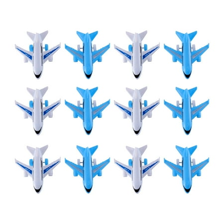 

12PCS Kids Airplane Toys Plastic Pull Back Passenger Plane Toys Simulation Airplane Models Toys (Random Color)