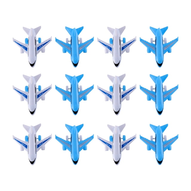 MasteelfCA 12 Pcs Jouets d'Avion pour Enfants en Plastique à Rétrofriction Jouets d'Avion de Passagers Modèles d'Avion de Simulation Jouets (Couleur Aléatoire)