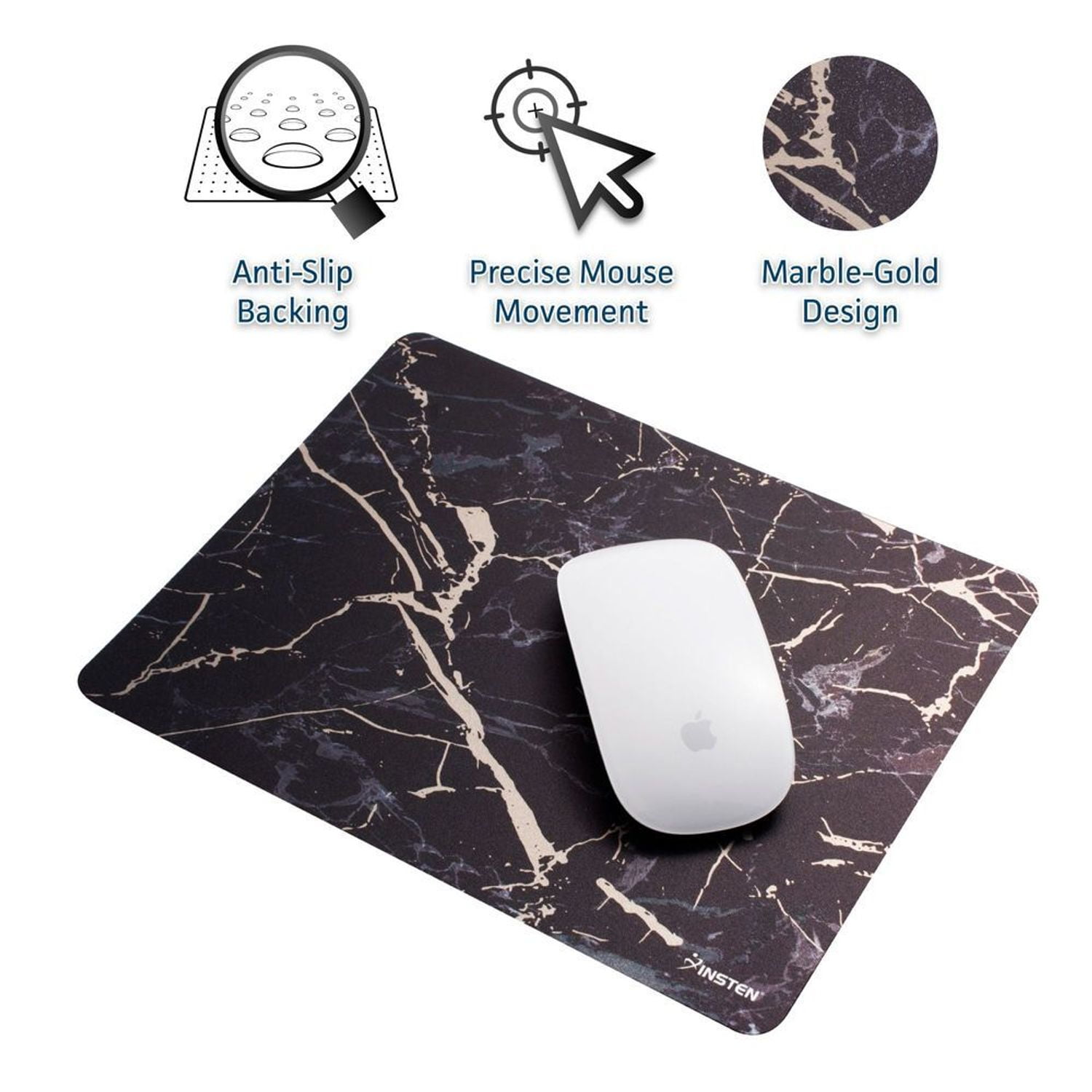 Insten Laptop Mouse Pad Marble Mouse Pad Mat Ultra Thin Reflective Non