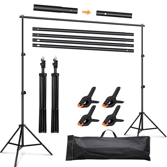 10x6.5ft Heavy Duty Backdrop Stand Kit with Carry Bag for Photography
