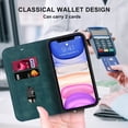 thumbnail image 2 of Allytech Magnetic Flip Folio Case for Apple iPhone 11 6.1 inch,Plain Leather RFID Blocking Card Slots Wallet Kickstand Phone Cover,Blue, 2 of 10