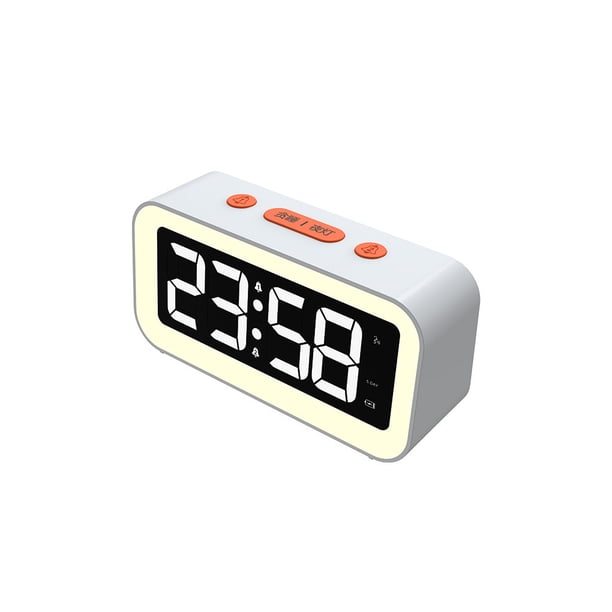 Cateissary Reloj despertador digital, relojes de escritorio para mesita de noche, reloj de con espejo multifuncional, relojes LED electrónicos para Electrodomésticos Blanco Cateissary HA082671-03