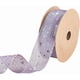 thumbnail image 1 of Cinta de organza de poliéster de gasa con estampado de estrellas moradas y purpurina transparente de 20 yardas y 1 5/8 pulgadas con estrellas plateadas, 1 of 9