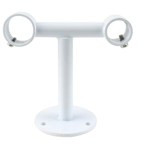 Urbanest Double Curtain Rod Bracket – Non-Adjustable Ceiling Mount Drapery Hardware for 3/4" and 5/8" Curtain Rods, Heavy-Duty Metal, Glossy White