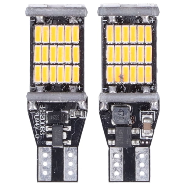Bombilla LED para coche, luces de estacionamiento de marcha atrás, mantenimiento de reparación, componente de automóvil para modelo T15 W16W, luz amarilla, 2 uds. Jadeshay A