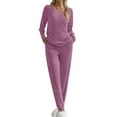 thumbnail image 5 of Fantaslook Womens Pajamas Sets Long Sleeve Shirts and Jogger Pants With Pockets Two Piece Lounge Sets Fall Oufits, 5 of 9
