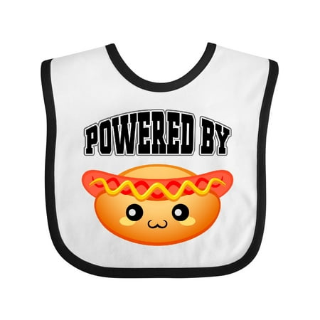 

Inktastic Hot Dog Powered by Hotdogs Gift Baby Boy or Baby Girl Bib