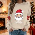 thumbnail image 5 of Christmas Sweatshirts for Womens Long Sleeve Crew Neck Christmas Print Sweatshirt Holiday Long Sleeve Pullover Tops, 5 of 6