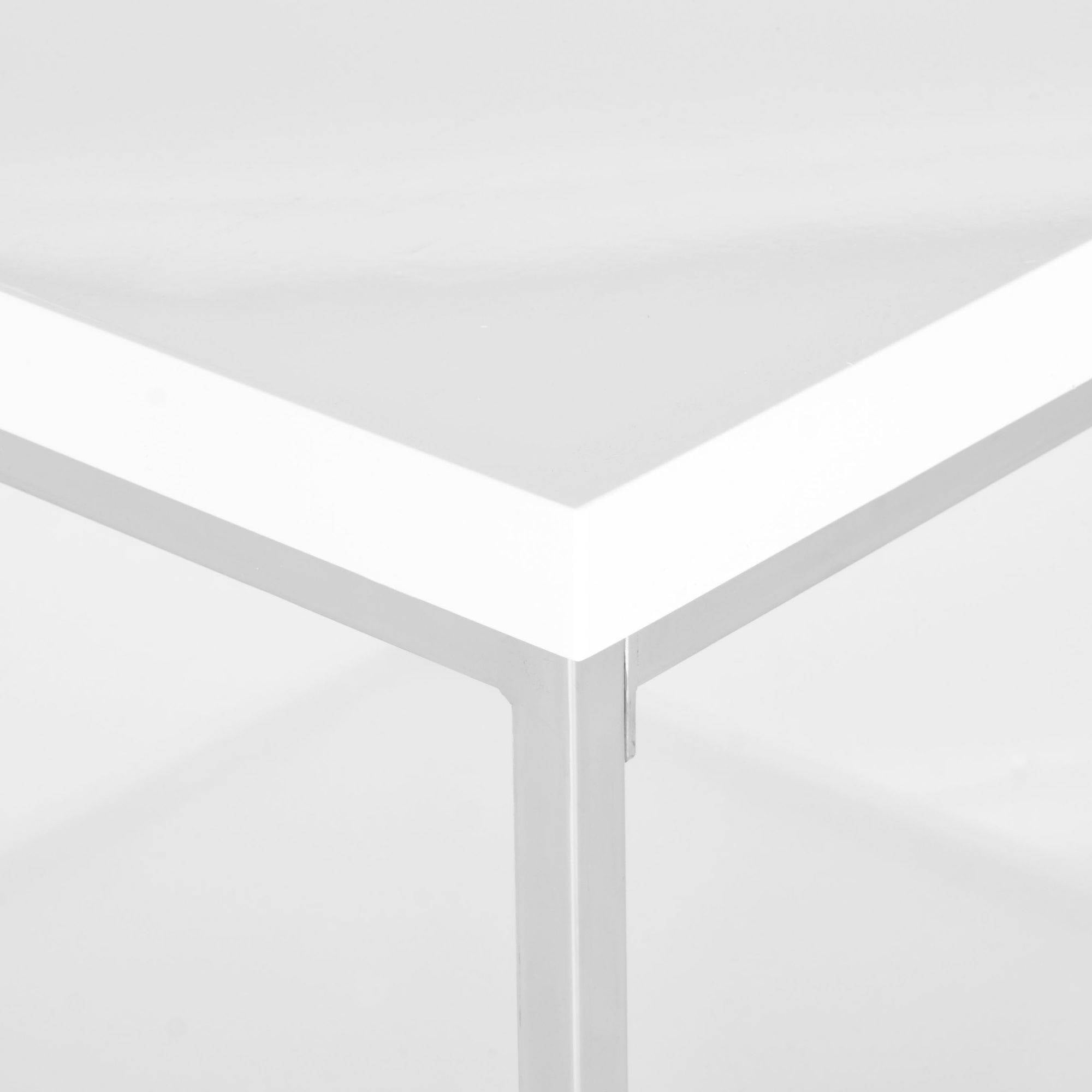 SAFAVIEH Malone Modern Glam Chrome High Gloss Coffee Table, White/Chrome