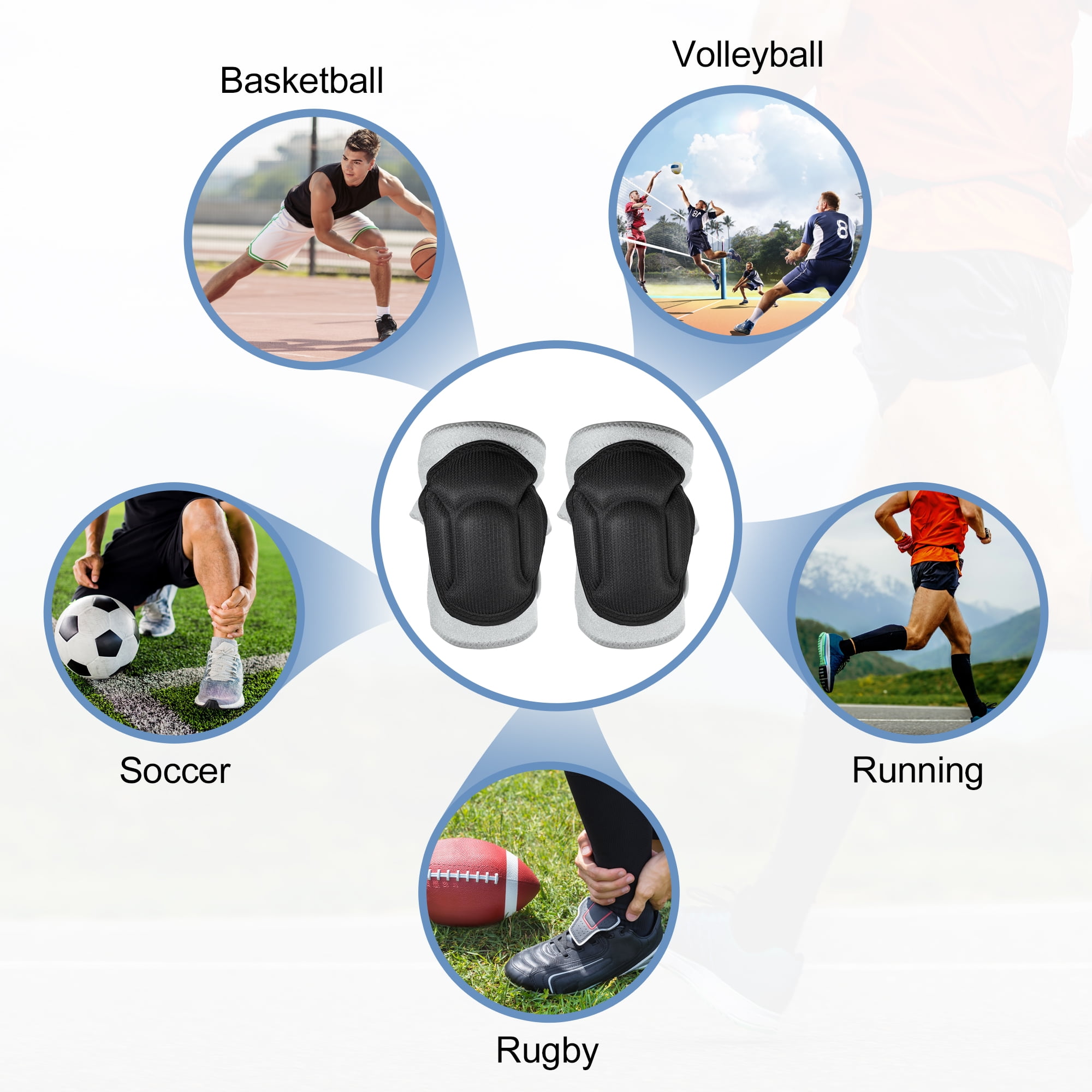 Unique Bargains 1 Pair Turtle Shell Shape Knee Brace Protection Sponge Knee Pads for Men and Women Gray Size XL