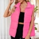 thumbnail image 5 of Chaleco Acolchado para Mujer, Abrigos de Abrigo, Chaquetas y Abrigos con Bolsillos. Rosa Roja XL, 5 of 8
