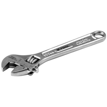 K Tool International Adjustable Wrench ‐ 4-inch Jaw capacity: 1/2"