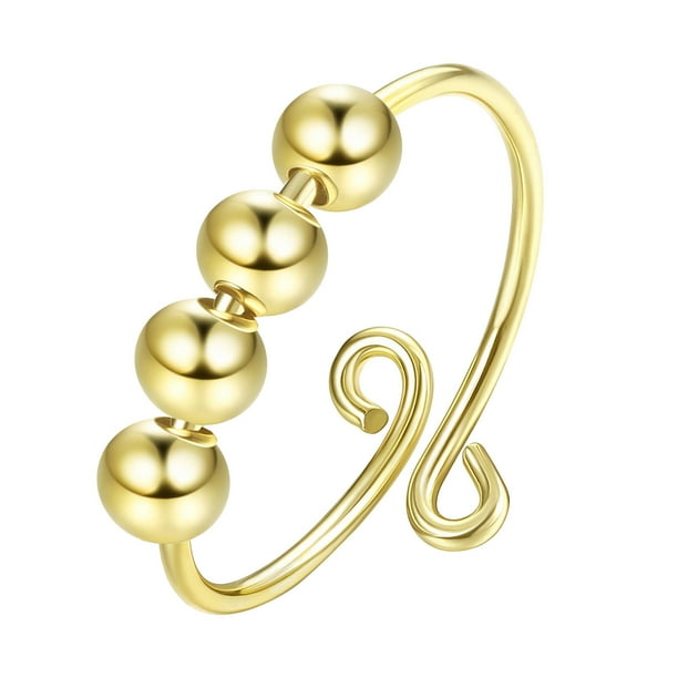 Anillos para mujer, regalos para mujeres, anillos giratorios con cuentas para aliviar el estrés y la ansiedad.