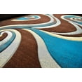 thumbnail image 6 of Planet Rugs Abstract Modern Plush Rug 2x3 2x4 Brown Turquoise, 6 of 9