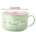 thumbnail image 2 of Niriyo Lidded Soup Mug Microwave Oatmeal Container, Ceramic Travel Bowl with Handle, 2 of 2