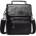 thumbnail image 1 of Bolso Mensajero de Cuero para Hombre, Bolso Cruzado con Correas Ajustables para Trabajo y Negocios, 1 of 10