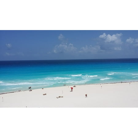 Canvas Print Mexico Vacation Travel Ocean Cancun Beach Stretched Canvas 10 x