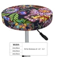 thumbnail image 4 of Bingfone Padded Round Bar Stool Cover Cushion with Elastic Fabric Round Chair Seat - Vintage Floral, 4 of 7