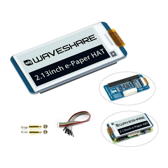 2.13-inch E-Paper Display HAT for Raspberry Pi – 250×122 Resolution, SPI Interface, E-Ink Screen