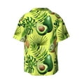 thumbnail image 2 of Vsdgher Kiwi and Avocado Print Men's Wrinkle Free Untucked Cuban Shirt Business Casual Button Down Shirts Short Sleeve Shirt, 2 of 7