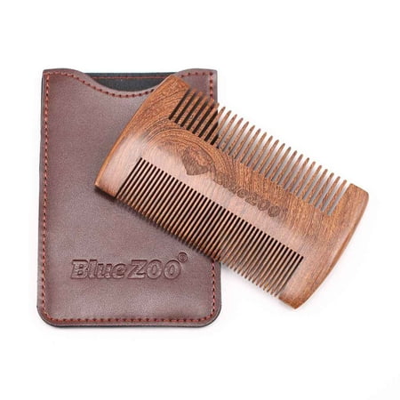 Joyfeel 2019 Hot Sale Bluezoo Women Men Sandalwood Pocket Beard Combs Brush 2 Sizes Anti-Static Natural Wood Comb with Fine and Wide (Best Beard Styles 2019)
