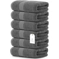 thumbnail image 3 of White Classic Luxury Cotton 6 Pc Gray Hand Towels Set, Hotel Style Small Bath Towel, Face Towel 16x30, Dark Gray Soft Plush Bath Towels Pack of 6, Thick Quick Dry Spa Gym Towels, Bathroom Hand Towe, 3 of 12