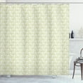 thumbnail image 1 of Ambesonne Vintage Shower Curtain, Flowers Thin Hexagons Grid, 69"Wx84"L, Pale Khaki White, 1 of 2