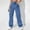Blue, variant on Ediodpoh Women's zipper multi bag style high waisted straight overalls jeans Women's Jeans Blue M